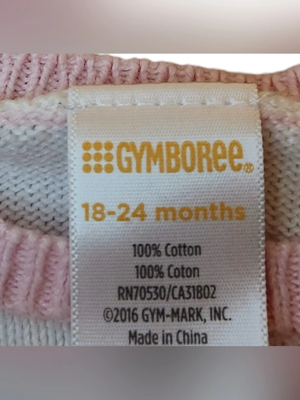 Gymboree Cream and Pink Fair Isle Knit Dress with Bow